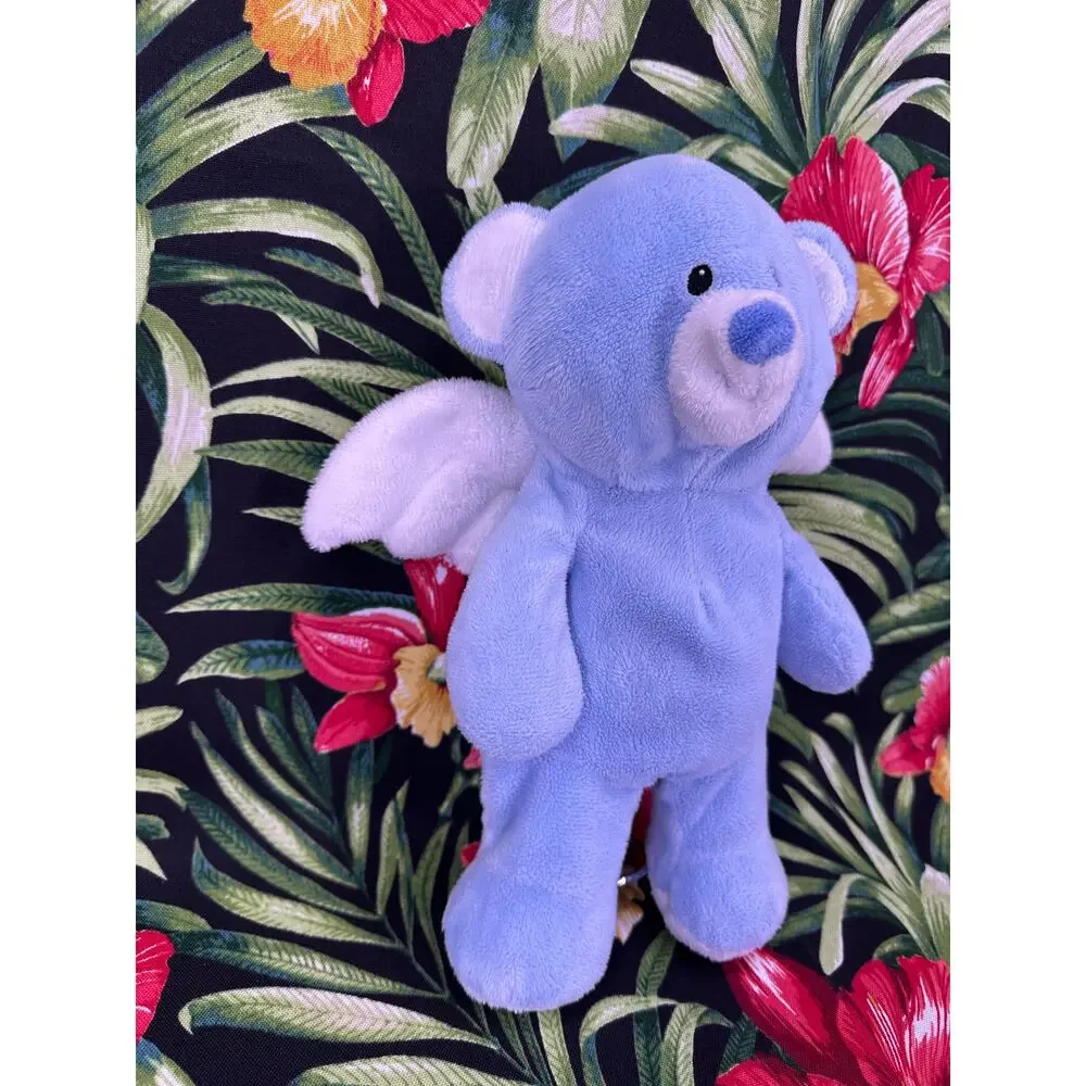 Ty 2011 Pluffies Little Angel Blue Winged Teddy Bear Baby
